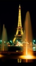Ladda ner Eiffel Tower,Night,Landscape bilden till mobilen.