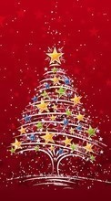 Ladda ner Holidays, New Year, Fir-trees, Christmas, Xmas, Drawings bilden 1080x1920 till mobilen.