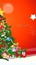Ladda ner Holidays, New Year, Fir-trees, Christmas, Xmas, Drawings bilden 320x240 till mobilen.