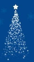 Ladda ner Holidays, Stars, New Year, Fir-trees, Christmas, Xmas, Drawings bilden 240x400 till mobilen.