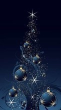 Ladda ner Holidays, Stars, New Year, Fir-trees, Christmas, Xmas bilden till mobilen.