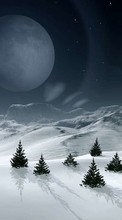 Ladda ner Landscape, Winter, Planets, Snow, Fir-trees bilden 240x320 till mobilen.