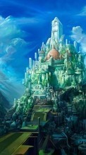 Ladda ner Cities, Fantasy, Castles, Drawings bilden 540x960 till mobilen.