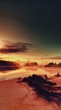 Fantasy, Mountains, Sea, Landscape, Sunset till Samsung Google Nexus S
