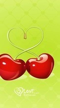 Ladda ner Fruits, Cherry, Hearts, Love, Drawings, Berries bilden till mobilen.