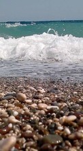 Ladda ner Pebble, Sea, Landscape, Beach, Waves bilden till mobilen.