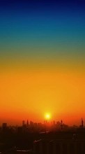 Ladda ner Landscape, Cities, Sunset, Sky, Clear Sky bilden 320x480 till mobilen.
