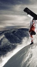 Ladda ner Mountains, People, Men, Snow, Sports bilden till mobilen.