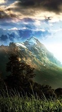 Ladda ner Landscape, Sky, Mountains bilden 320x480 till mobilen.