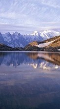 Ladda ner Landscape, Nature, Mountains, Snow, Lakes bilden 320x480 till mobilen.