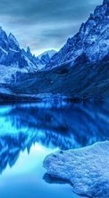Ladda ner Landscape, Winter, Water, Mountains, Lakes bilden 1080x1920 till mobilen.