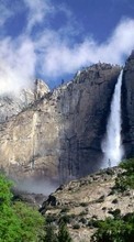Ladda ner Landscape, Mountains, Waterfalls bilden 1280x800 till mobilen.