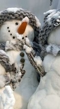 Ladda ner Toys, Snowman, New Year, Objects, Holidays, Christmas, Xmas, Winter bilden till mobilen.