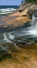 Ladda ner Landscape, Water, Stones, Waterfalls bilden 320x240 till mobilen.