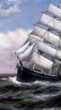 Ladda ner Transport, Ships, Sea, Paintings, Drawings bilden till mobilen.