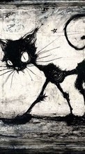 Ladda ner Animals, Cats, Drawings bilden 1024x600 till mobilen.