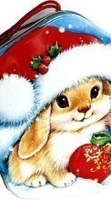 Ladda ner Holidays, Rabbits, New Year bilden till mobilen.