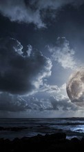 Moon, Sea, Sky, Clouds, Landscape till Lenovo S820