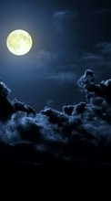 Ladda ner Moon, Sky, Night, Clouds, Landscape bilden till mobilen.