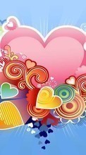 Ladda ner Hearts, Love, Valentine&#039;s day, Drawings bilden 240x320 till mobilen.