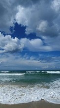 Ladda ner Sea, Sky, Clouds, Landscape, Waves bilden till mobilen.