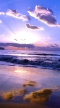 Ladda ner Landscape, Water, Sunset, Sky, Sea, Beach bilden 320x240 till mobilen.