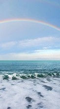 Ladda ner Sea, Sky, Landscape, Rainbow bilden till mobilen.