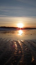 Ladda ner Landscape, Sunset, Sky, Sea, Sun bilden 1080x1920 till mobilen.
