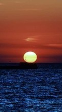 Ladda ner Landscape, Sunset, Sky, Sea, Sun bilden 1280x800 till mobilen.