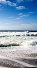 Ladda ner Landscape, Water, Sky, Sea, Waves bilden 240x400 till mobilen.