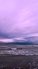Ladda ner Sea, Clouds, Landscape, Waves, Sunset bilden till mobilen.