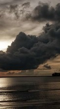 Ladda ner Sea, Clouds, Landscape, Sunset bilden till mobilen.
