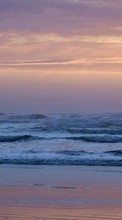 Ladda ner Sea, Landscape, Beach, Waves, Sunset bilden till mobilen.