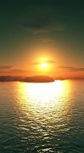 Ladda ner Sea, Landscape, Sun, Water, Sunset bilden till mobilen.