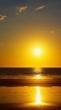 Ladda ner Sea, Landscape, Sun, Sunset bilden 1024x768 till mobilen.