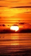 Ladda ner Landscape, Sunset, Sea, Sun bilden 1024x600 till mobilen.