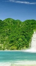 Ladda ner Landscape, Sea, Waterfalls bilden 320x480 till mobilen.