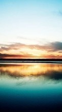 Ladda ner Landscape, Sunset, Sky, Lakes bilden 1024x600 till mobilen.