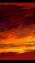 Ladda ner Landscape, Sunset, Sky, Drawings bilden 240x320 till mobilen.