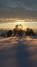 Ladda ner Landscape, Winter, Sunset, Sky, Snow bilden till mobilen.