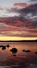 Ladda ner Landscape, Water, Sunset, Sky bilden 480x800 till mobilen.