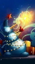 Ladda ner Snowman, New Year, Holidays, Pictures, Christmas, Xmas bilden till mobilen.