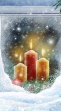Ladda ner Holidays, New Year, Objects, Christmas, Xmas, Candles bilden 800x480 till mobilen.
