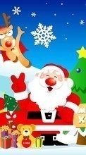 Ladda ner Holidays, New Year, Santa Claus, Christmas, Xmas, Drawings bilden 128x160 till mobilen.