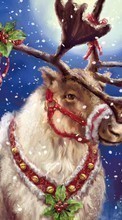Ladda ner Deers, Holidays, Pictures, Christmas, Xmas, Snow, Animals bilden till mobilen.