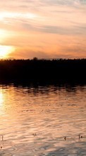 Ladda ner Landscape, Water, Sunset, Sun, Lakes bilden till mobilen.