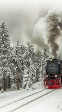 Ladda ner Landscape, Trains, Snow, Transport, Winter bilden till mobilen.