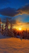 Ladda ner Landscape,Nature,Snow,Sunset,Winter bilden till mobilen.
