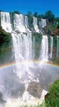 Ladda ner Landscape, Waterfalls, Rainbow bilden 1080x1920 till mobilen.