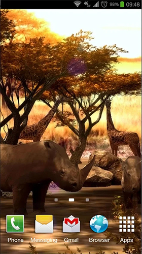Gratis Interactive live wallpaper för Android på surfplattan arbetsbordet: Africa 3D.